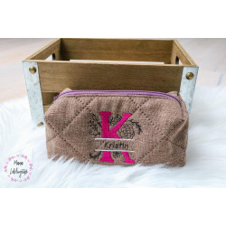 Stickdatei - Doodle Blumen Alphabet Monogram geteilt "K"